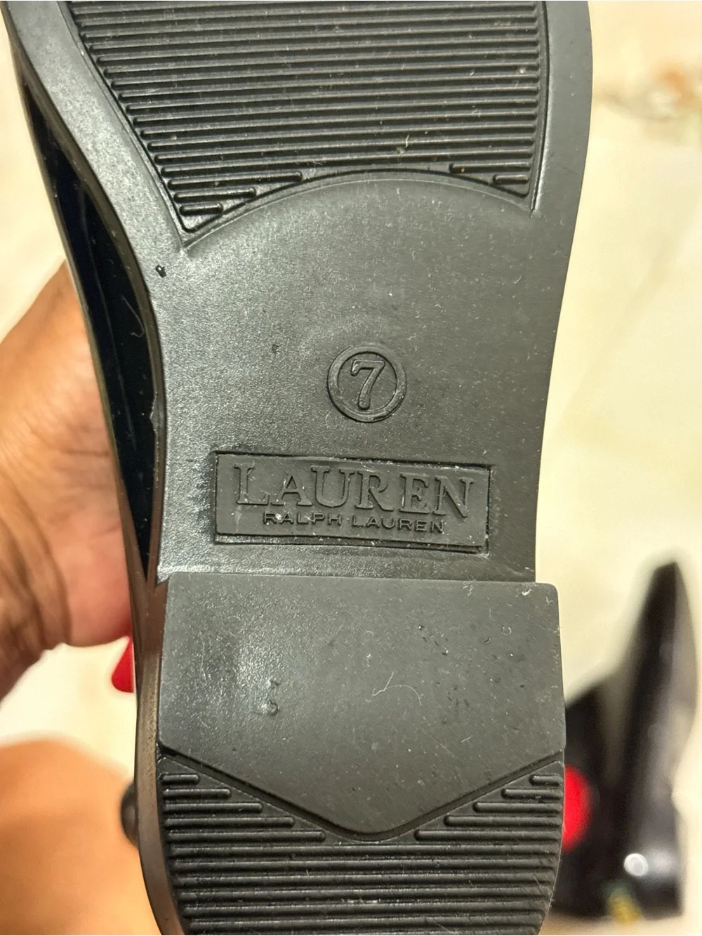 Polo by Ralph Lauren Black Patent Chelsea Boots with Red Elastic